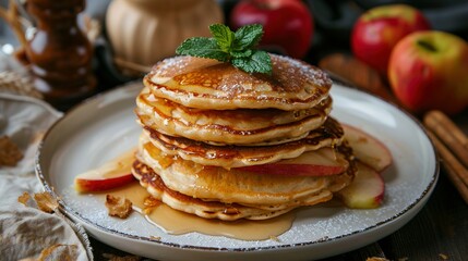 Apple Pancakes: Pancakes with grated apples mixed into the batter. 