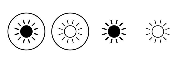 Sun icon set. Brightness Icon vector