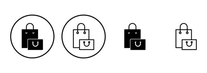 Shopping bag icon set. shopping icon vector