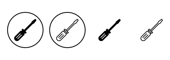 Screwdriver icon set. tools icon vector
