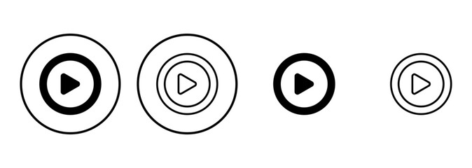 Play Icon set. Play button vector icon