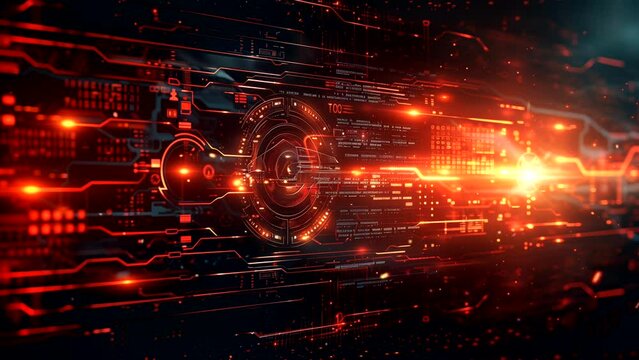 Futuristic business technology abstract with moving elements, seamless looping time-lapse background
