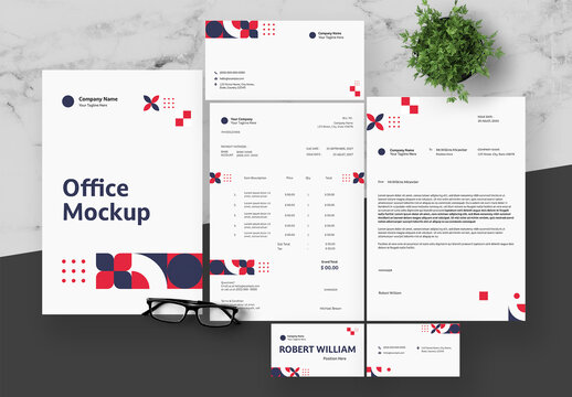 Red And Blue Company Stationery