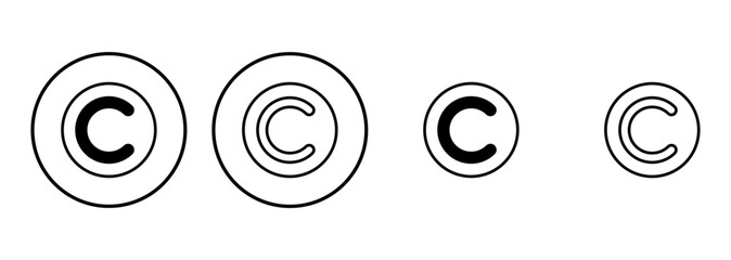 Copyright icon set. copyright symbols