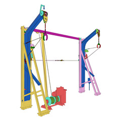 Lifting Boat Crane Vector. Industrial And Construction Equipment. Illustration Isolated On White Background.