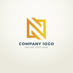 N logo flat design modern royal concept 