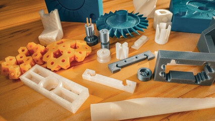 3D Printed Parts Innovative 3D Printing Technology, Prototyping with filaments of PLA, ABS, and Resin, Precision Engineering, Manufacturing Processes, Additive Fabrication,  Industrial Design