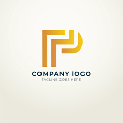 P logo flat design modern royal concept 