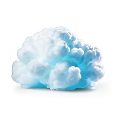 Isolated Blue and White 3D Cloud Render