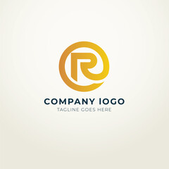 R logo flat design modern royal concept 