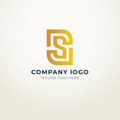 S logo flat design modern royal concept 