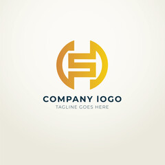 S logo flat design modern royal concept 