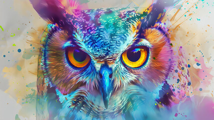 Abstract owl portrait