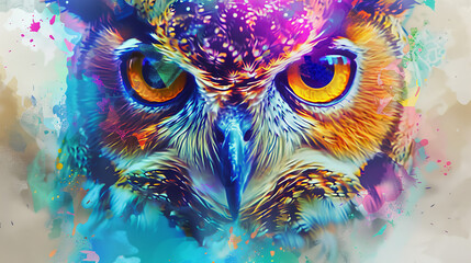Abstract owl portrait