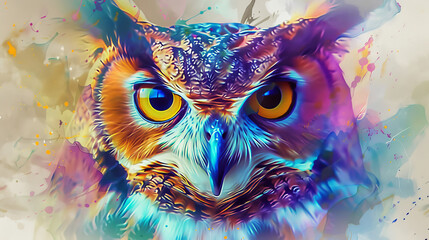 Abstract owl portrait