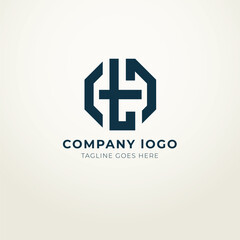 Obraz premium T logo flat design modern royal concept 