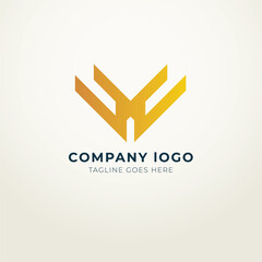 V logo flat design modern royal concept 