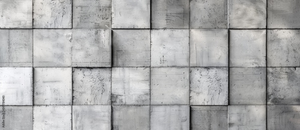 Poster gray concrete wall is forming a beautiful abstract background with its repetitive pattern of square 
