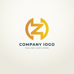 Z logo flat design modern royal concept 