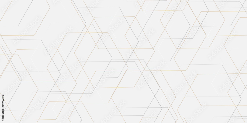 Wall mural abstract minimal geometric white and gray light background design. vector illustration of hexagons p