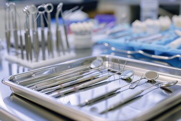 dental tools on tray