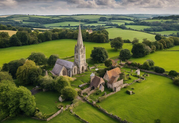 Rural Aerial Village Norman Landscape