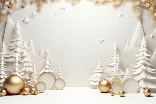 Christmas theme backdrop christmas white gold.