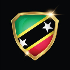 Saint kitts and Nevis Flag Golden Shield Logo