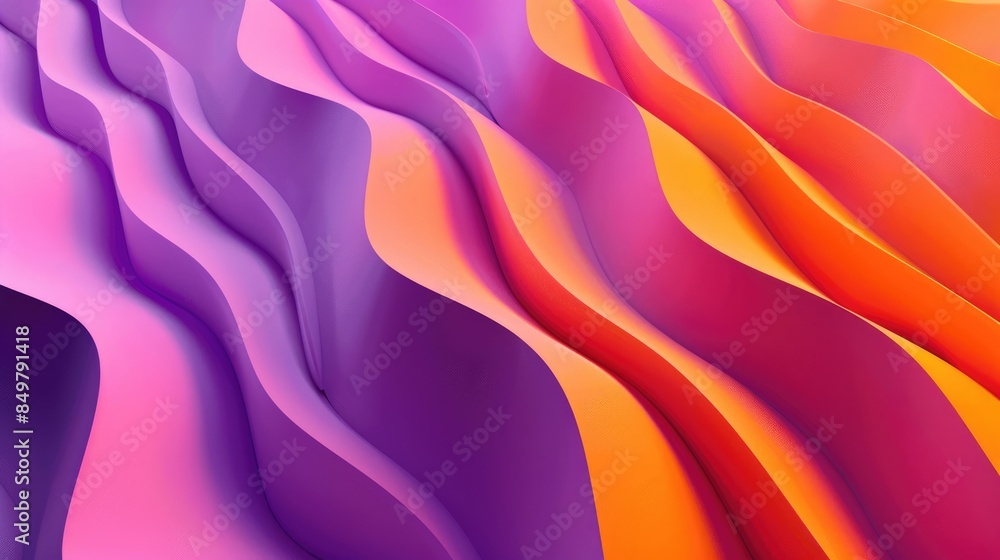 Poster a 3d rendering of a parametric surface with a pink, purple, and orange color scheme. aig51a.