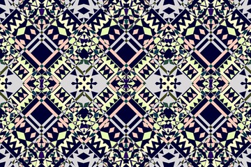 Ethnic seamless patterns with simple shapes. Tribal and ethnic fabrics. African, American, Mexican, Indian styles. Simple geometric pattern elements are best used in web design, textile printing.