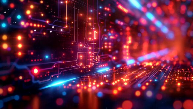 Seamless time-lapse animation of futuristic business technology abstract with dynamic elements