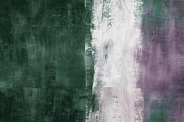 Fototapeta premium Abstract background showing brush strokes and paint textures in green, white, and purple hues, creating a textured and artistic backdrop