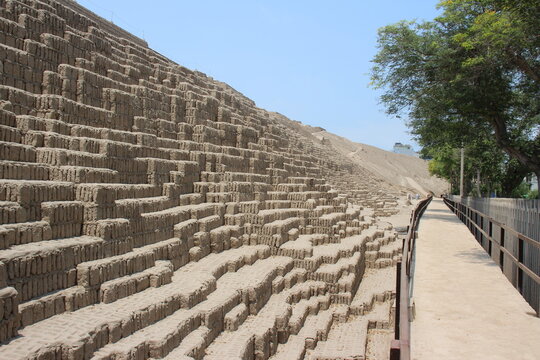 huaca pucllana archaeological site in miraflores, lima, peru
