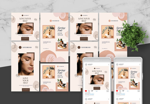 Brown And Peach Beauty Social Media Post