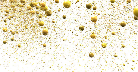 Euphoric Eruption: Magnificent 3D Illustration Showcasing Bursting gold Confetti