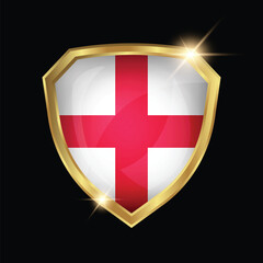 England Flag Golden Shield Logo