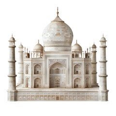 Fototapeta premium Stunning image of the Taj Mahal, an iconic symbol of love and architectural marvel in Agra, India, showcasing its intricate details and beauty.