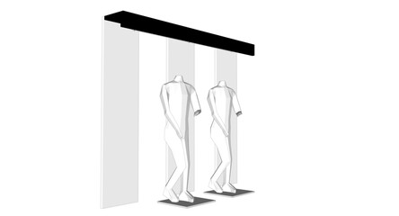 Vector illustration sketch of a mannequin design for displaying fashion clothes in the mall