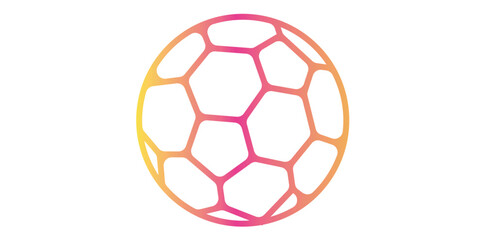 Obraz premium Gradient Modern Sport Team Football Logo On White Background, Tournament Football Linear Style Vector Illustration 