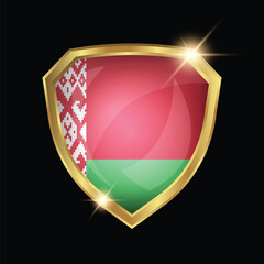 Belarus Flag Golden Shield Logo
