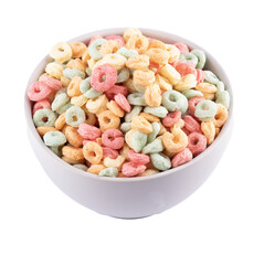 cornflake bowl fruity loops colorful hoops children's breakfast