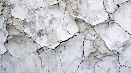 Texture background of white gray and grey stone concrete cement with long cracks