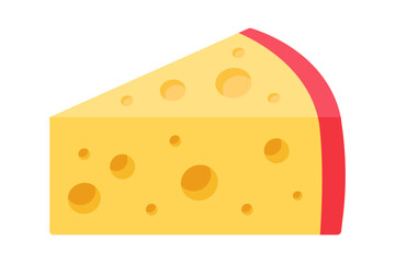 Piece of cheese. Vector illustration in flat style