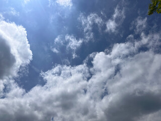 Summer blue sky cloud gradient light white background. Beauty clear cloudy in sunshine calm bright winter air bacground. Gloomy vivid cyan landscape in environment day horizon skyline view spring wind