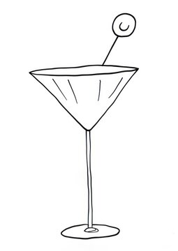recommend clip art: Cocktail martini sketch drink.