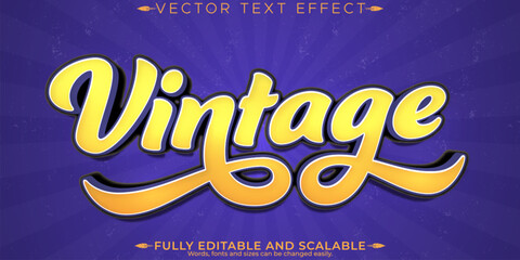 Obraz premium Retro sticker text effect, editable 70s and 80s text style