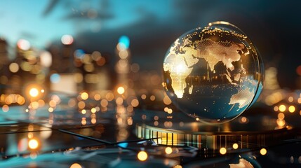 Fototapeta premium The image invites viewers to explore international markets for business growth and asset investment