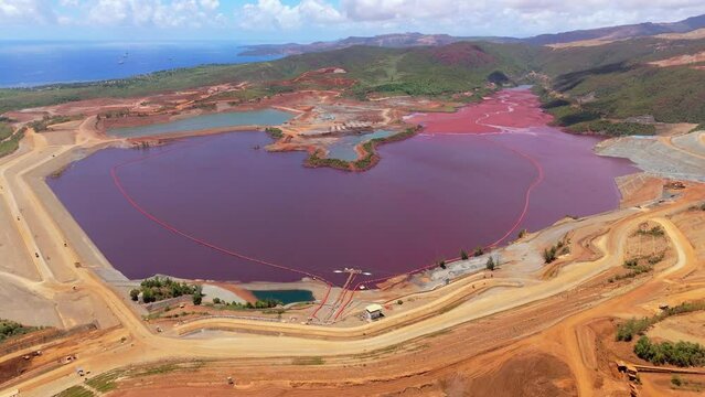 Strip mining for Nickel in Taganito in Claver in the Philippines. 