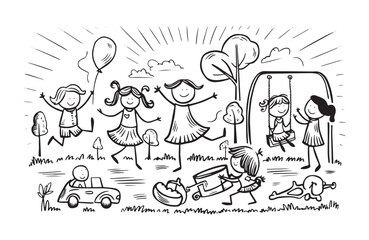 Kids playing in the garden