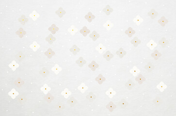 Japanese Washi paper texture with abstract hydrangea pattern. Luxury modern Japanese style background with floral pattern.